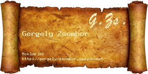 Gergely Zsombor névjegykártya